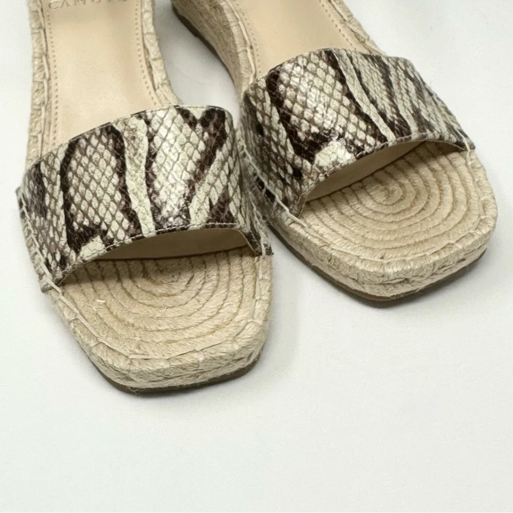 NEW Vince Camuto Jesla Espadrille Sandals Open Round Toe Wedge Size 6 W Wide